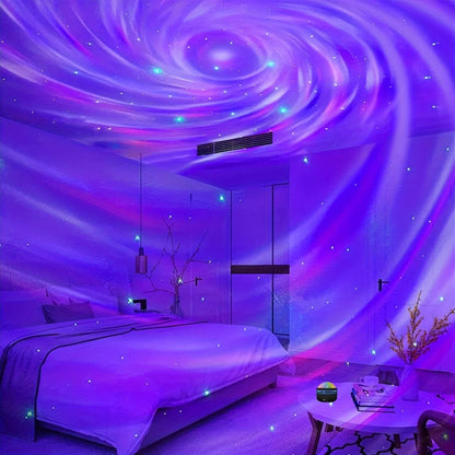 Luminária Projetora Galáxia Céu Estrelado – Luz Noturna LED com Controle Remoto, Sensor Sonoro, 7 Modos de Luz – Ideal para Quartos, Festas e Decoração