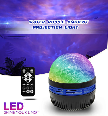 Luminária Projetora Galáxia Céu Estrelado – Luz Noturna LED com Controle Remoto, Sensor Sonoro, 7 Modos de Luz – Ideal para Quartos, Festas e Decoração