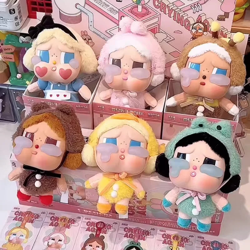 Boneco Labubu Original Crybaby Crying Again – Boneca em Caixa Surpresa com Rosto em Vinil | Pingente Chaveiro Kawaii | Brinquedo Misterioso Presente Perfeito