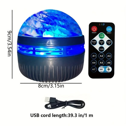 Luminária Projetora Galáxia Céu Estrelado – Luz Noturna LED com Controle Remoto, Sensor Sonoro, 7 Modos de Luz – Ideal para Quartos, Festas e Decoração