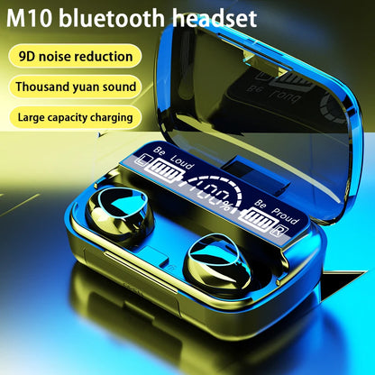 Fone de Ouvido Sem Fio TWS M10 com Cancelamento de Ruído, Microfone e Display LED - Ideal para Esportes e Uso Diário