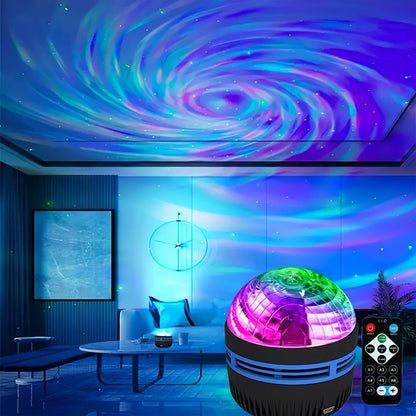 Luminária Projetora Galáxia Céu Estrelado – Luz Noturna LED com Controle Remoto, Sensor Sonoro, 7 Modos de Luz – Ideal para Quartos, Festas e Decoração